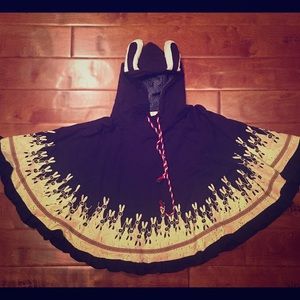 Yue Ran poncho with bunny ears and pattern!